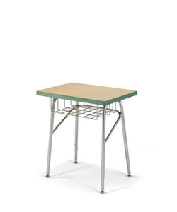 USA Capitol Aptitude Insight Desk, Adjustable Height 23.5"-29.5", Laminate Top w/ Sprayed Edge and Wire Basket (440PSE)