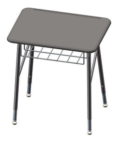 USA Capitol Aptitude Insight Desk, Fixed Height 29.5", Hard Plastic Top with Wire Basket (449)