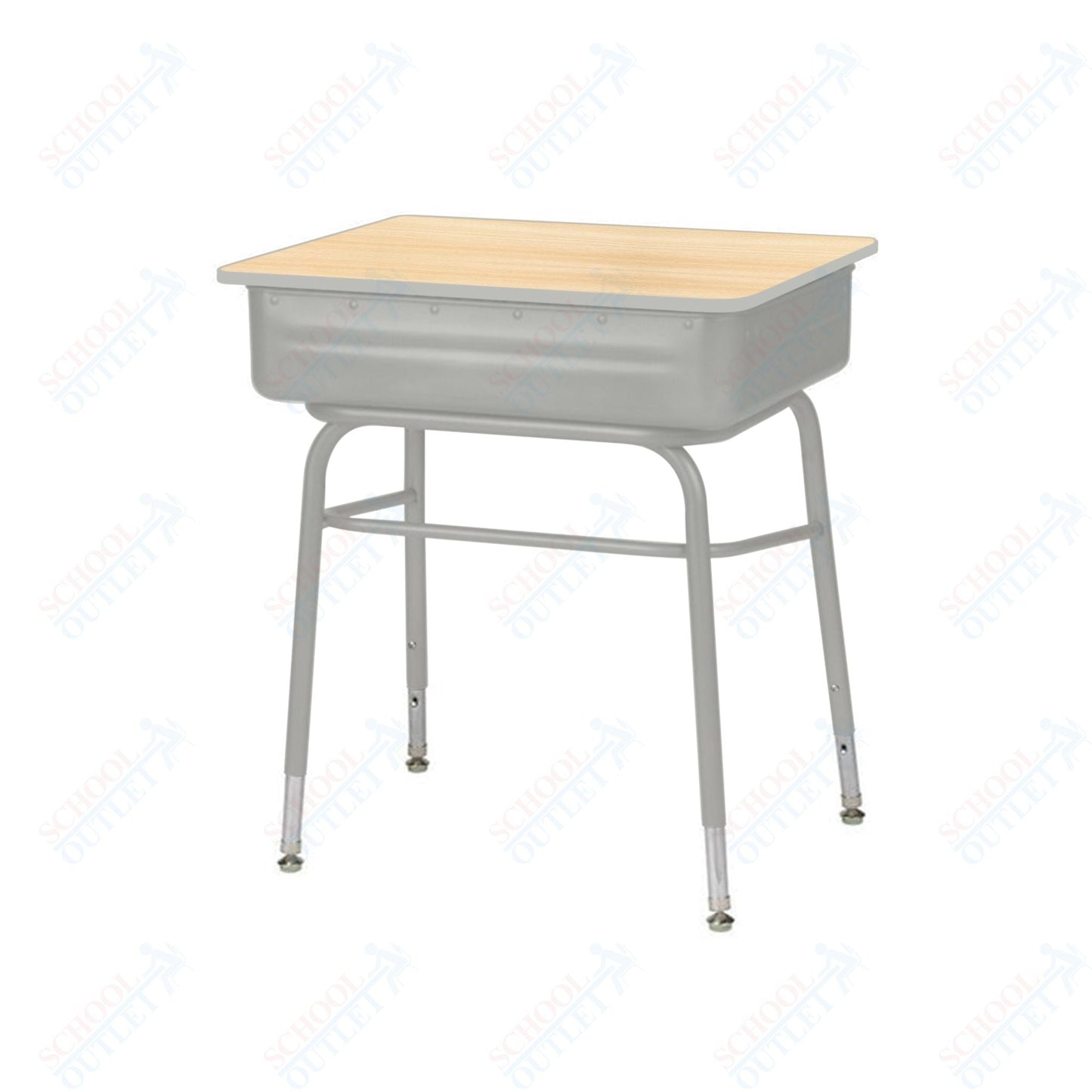 USA Capitol Aptitude Lift Lid Desk with Book Box, Adjustable Height 22" - 33", Hard Plastic Top (460) - SchoolOutlet