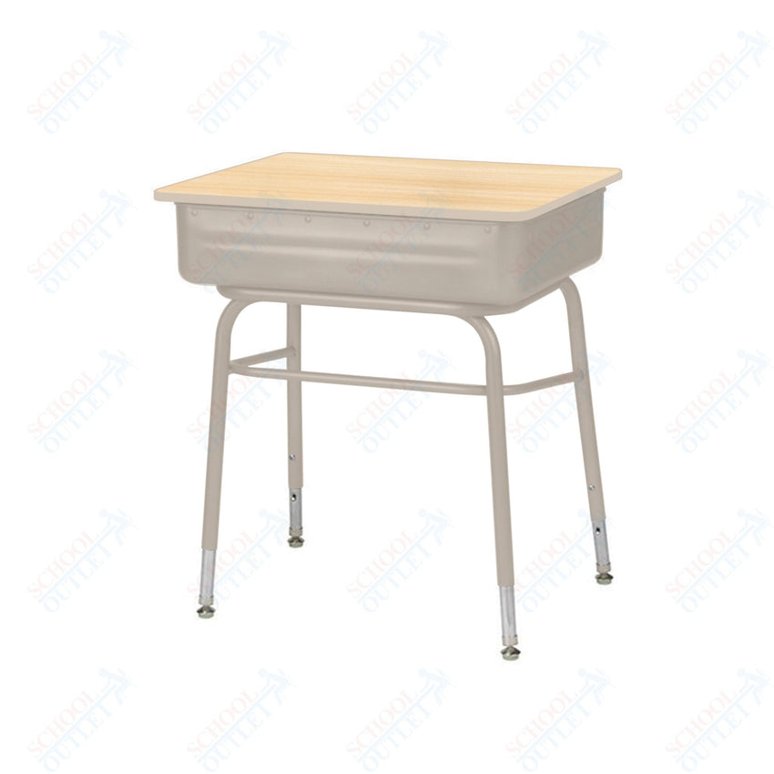 USA Capitol Aptitude Lift Lid Desk with Book Box, Adjustable Height 22" - 33", Hard Plastic Top (460) - SchoolOutlet