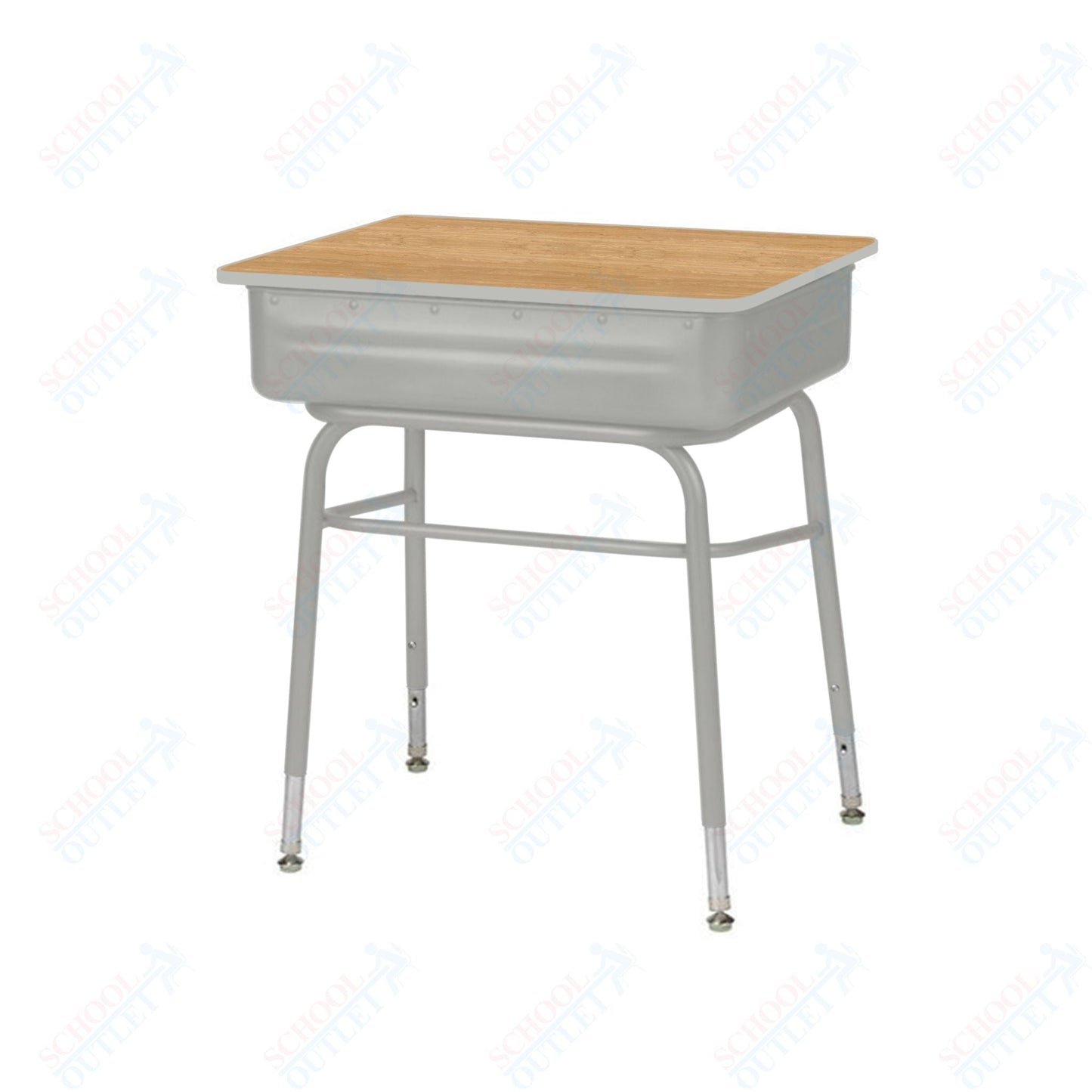 USA Capitol Aptitude Lift Lid Desk with Book Box, Adjustable Height 22" - 33", Hard Plastic Top (460) - SchoolOutlet