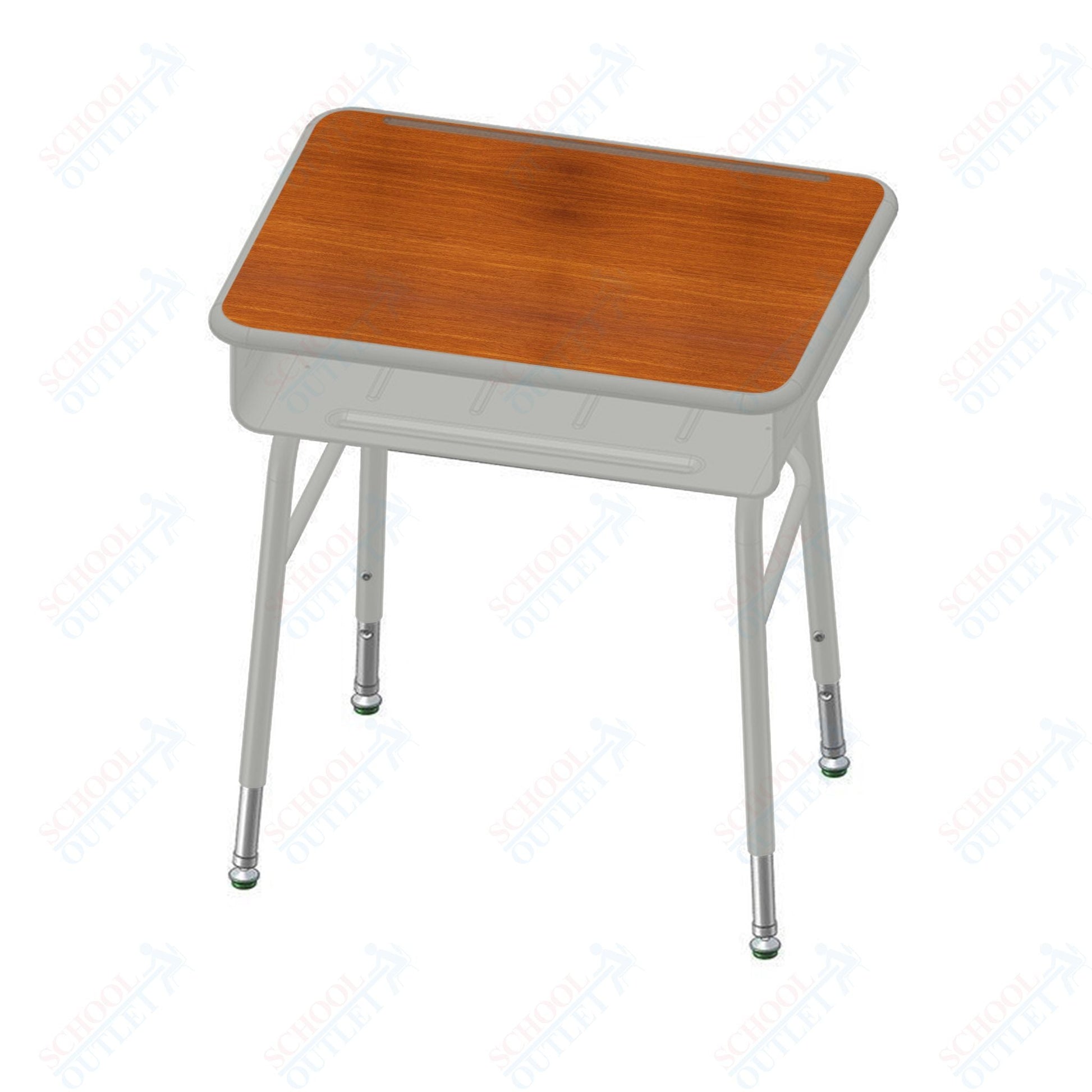 USA Capitol Aptitude Open Front Classroom Desk, Adjustable Height 22" - 33", Hard Plastic Top (470) - SchoolOutlet