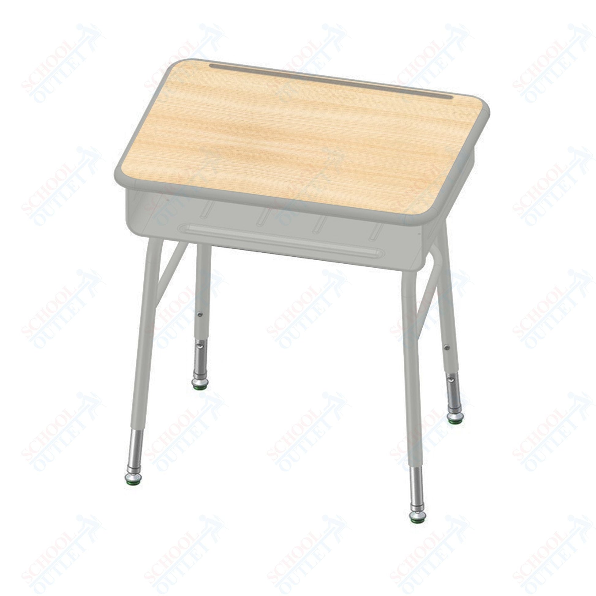 USA Capitol Aptitude Open Front Classroom Desk, Adjustable Height 22" - 33", Hard Plastic Top (470) - SchoolOutlet