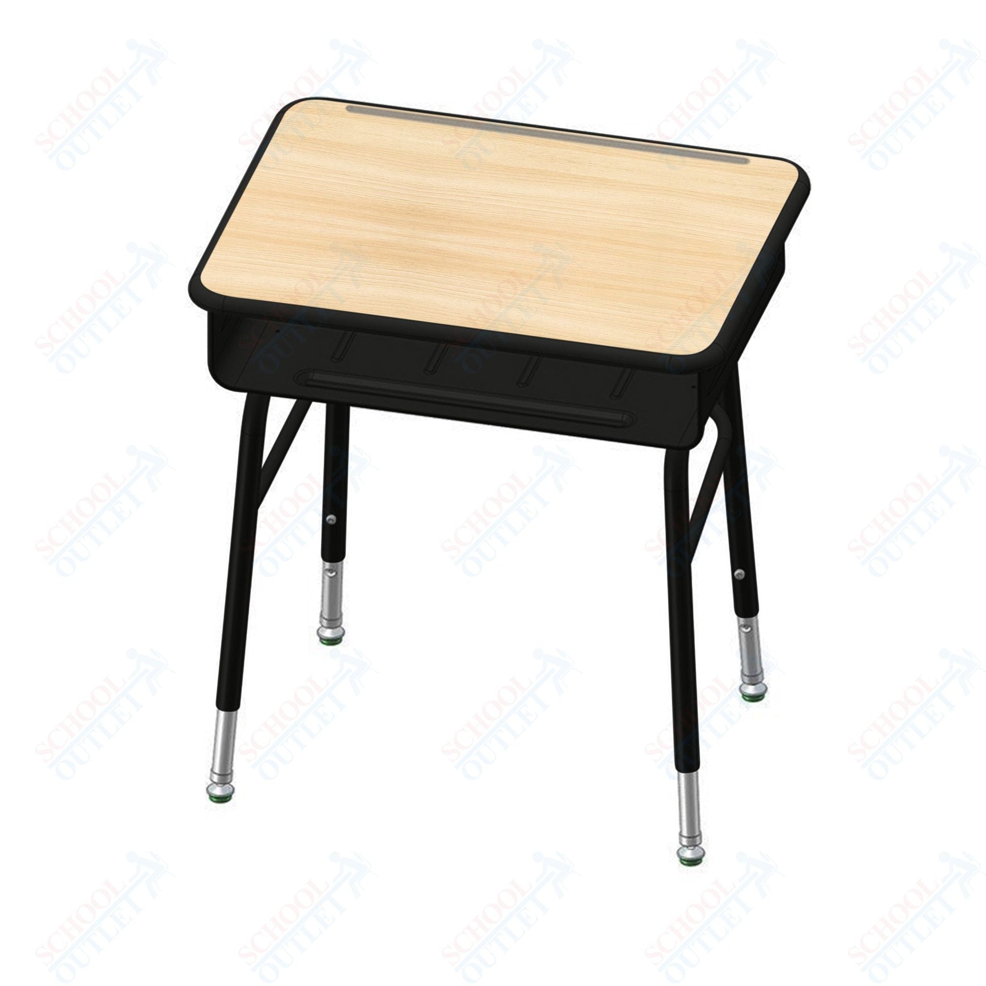 USA Capitol Aptitude Open Front Classroom Desk, Adjustable Height 22" - 33", Hard Plastic Top (470) - SchoolOutlet