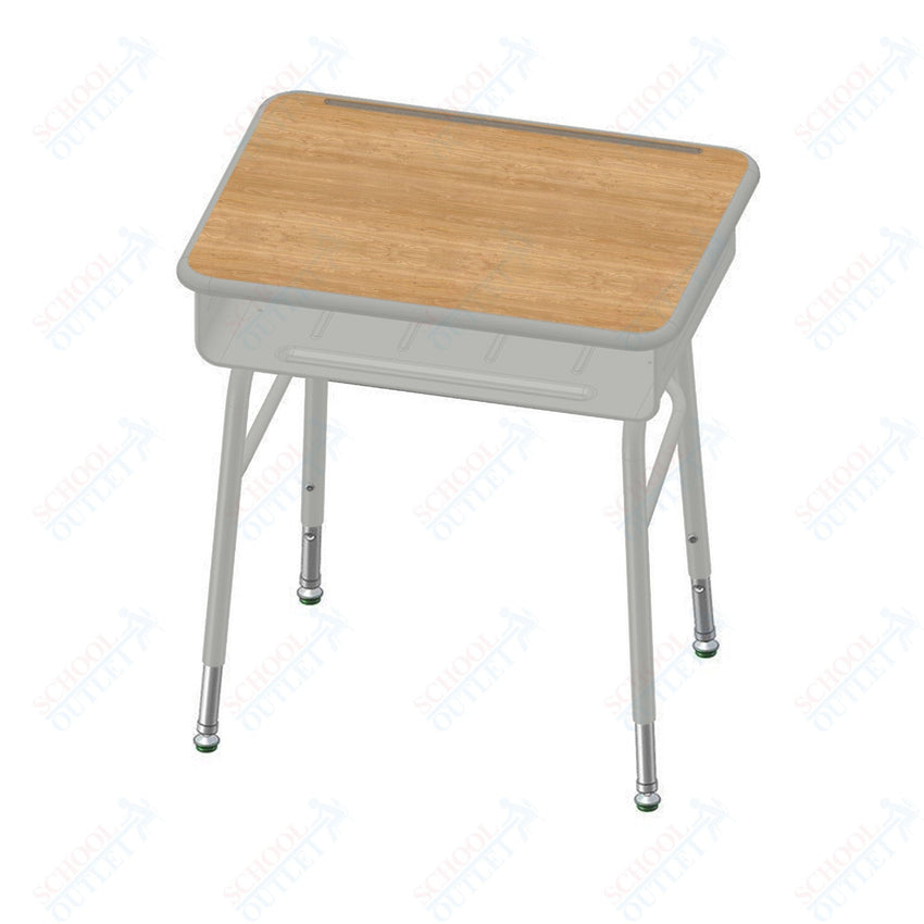 USA Capitol Aptitude Open Front Classroom Desk, Adjustable Height 22" - 33", Hard Plastic Top (470) - SchoolOutlet