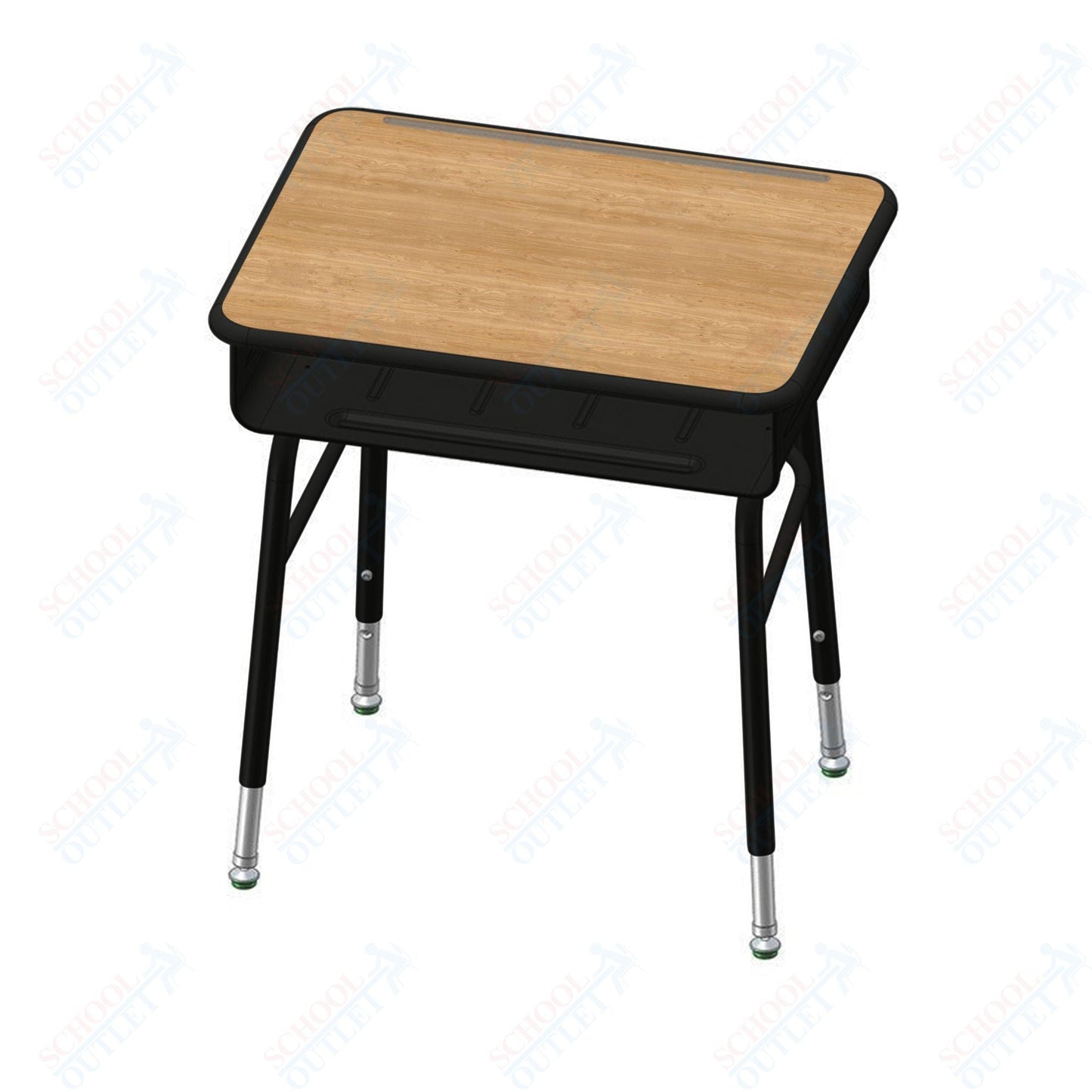 USA Capitol Aptitude Open Front Classroom Desk, Adjustable Height 22" - 33", Hard Plastic Top (470) - SchoolOutlet