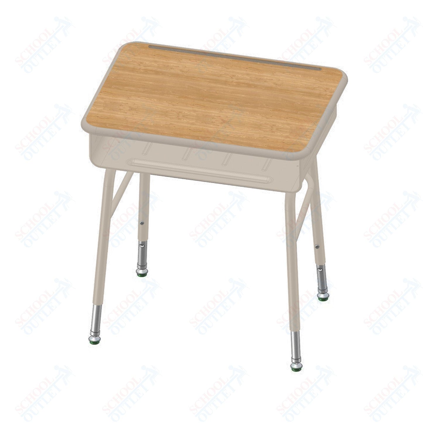 USA Capitol Aptitude Open Front Classroom Desk, Adjustable Height 22" - 33", Hard Plastic Top (470) - SchoolOutlet