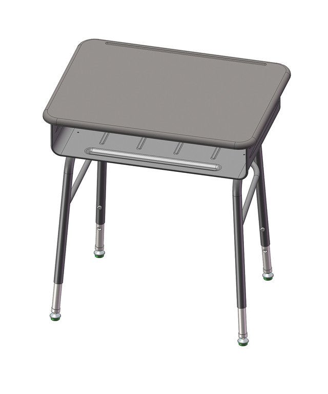 USA Capitol Aptitude Open Front Classroom Desk, Adjustable Height 22" - 33", Hard Plastic Top (470) - SchoolOutlet