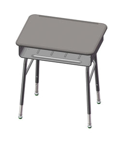 USA Capitol Aptitude Open Front Classroom Desk, Adjustable Height 22"-33", Hard Plastic Top (470)