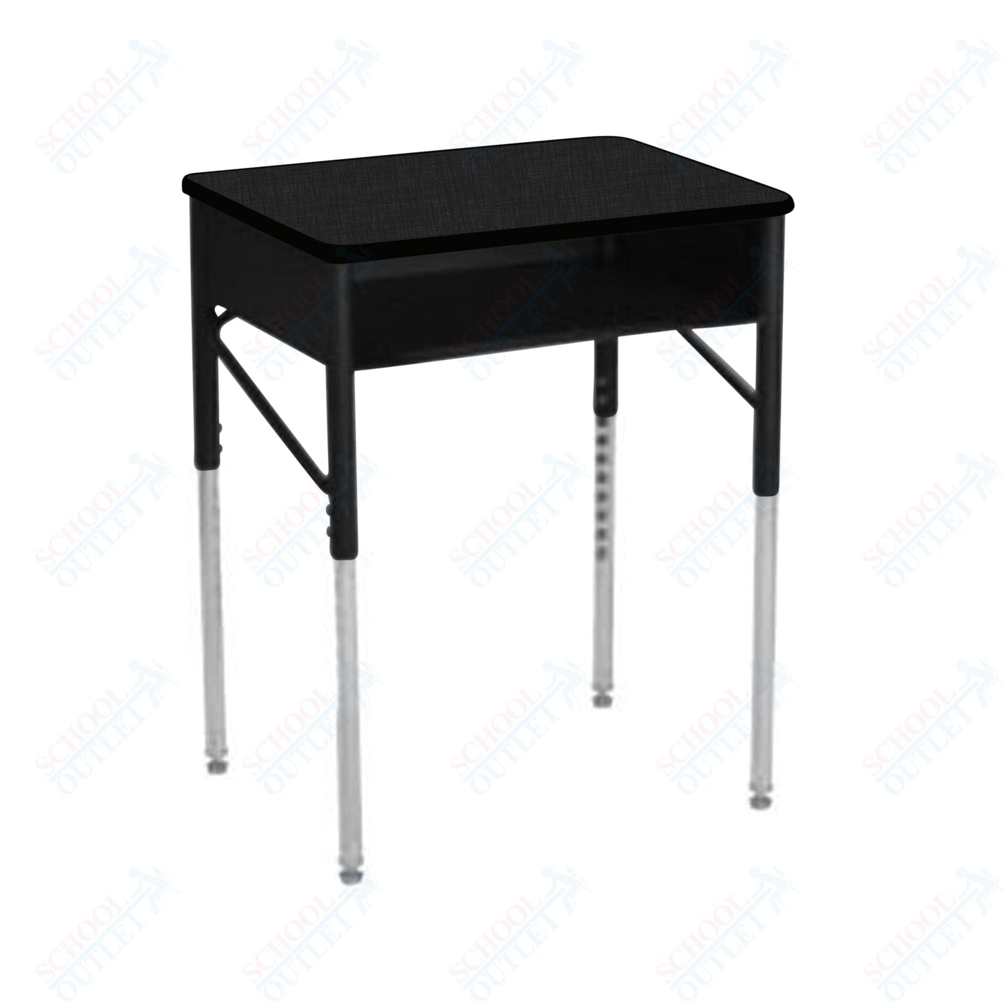 USA Capitol Aptitude Open Front Classroom Desk, Adjustable Height 22" - 33", Laminate Top w/ Sprayed Edge (470SE) - SchoolOutlet