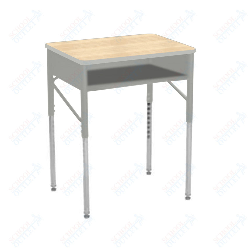 USA Capitol Aptitude Open Front Classroom Desk, Adjustable Height 22" - 33", Laminate Top w/ Sprayed Edge (470SE) - SchoolOutlet