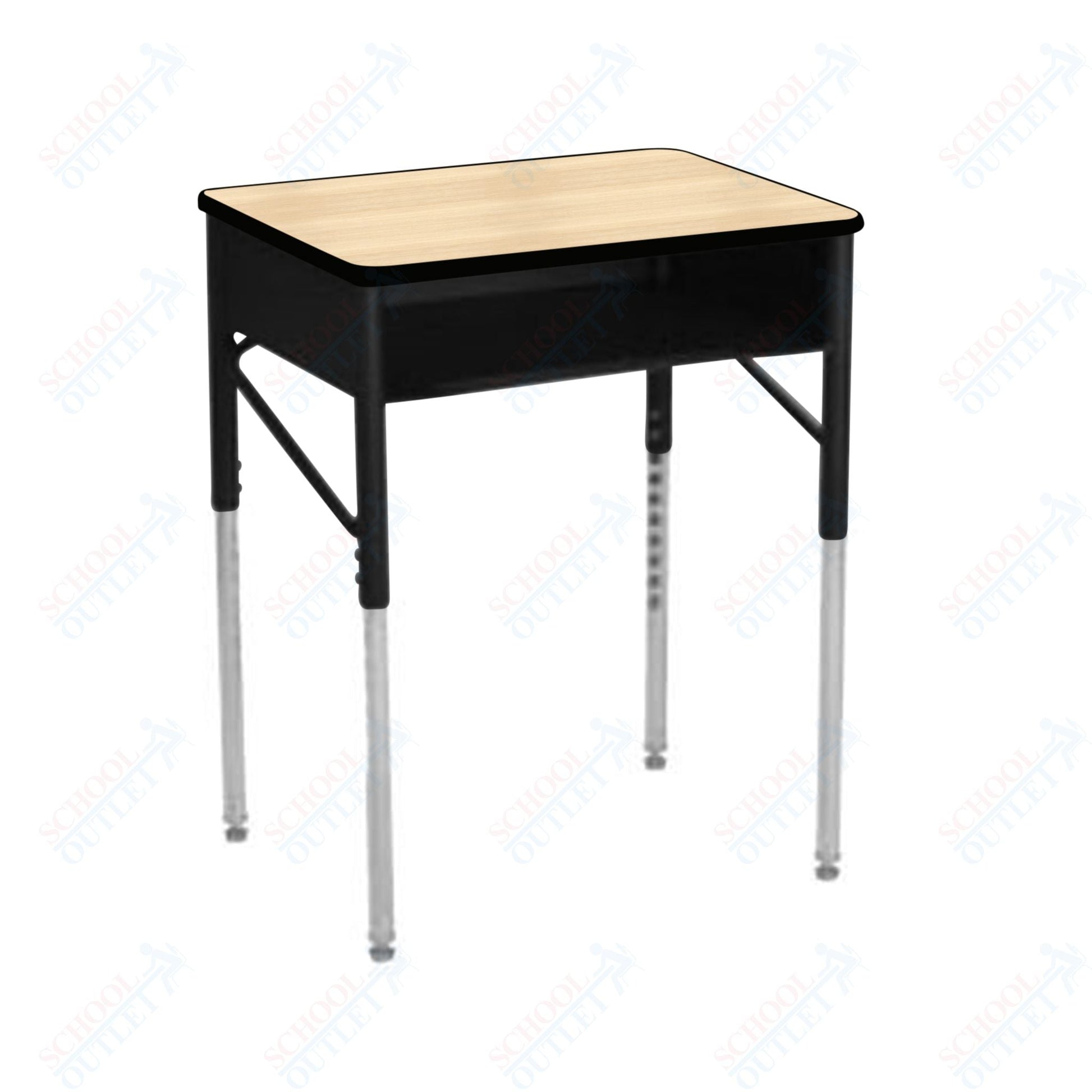 USA Capitol Aptitude Open Front Classroom Desk, Adjustable Height 22" - 33", Laminate Top w/ Sprayed Edge (470SE) - SchoolOutlet