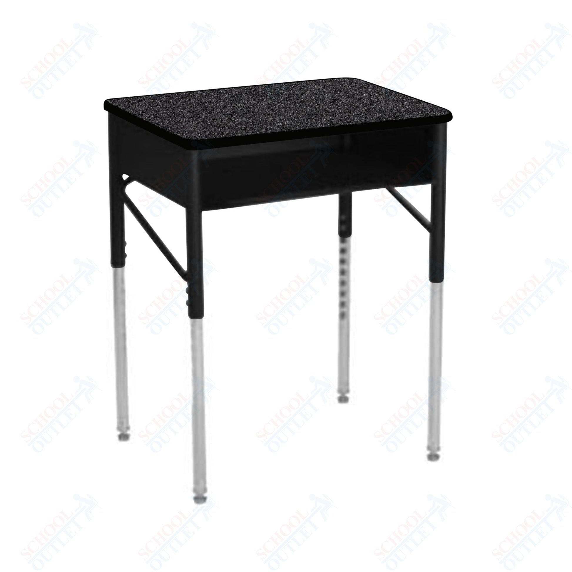 USA Capitol Aptitude Open Front Classroom Desk, Adjustable Height 22" - 33", Laminate Top w/ Sprayed Edge (470SE) - SchoolOutlet