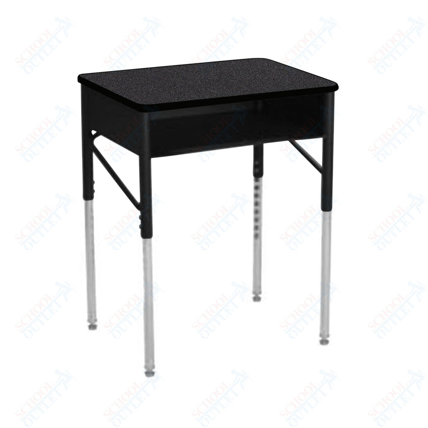 USA Capitol Aptitude Open Front Classroom Desk, Adjustable Height 22" - 33", Laminate Top w/ Sprayed Edge (470SE) - SchoolOutlet