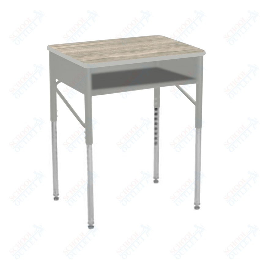 USA Capitol Aptitude Open Front Classroom Desk, Adjustable Height 22" - 33", Laminate Top w/ Sprayed Edge (470SE) - SchoolOutlet