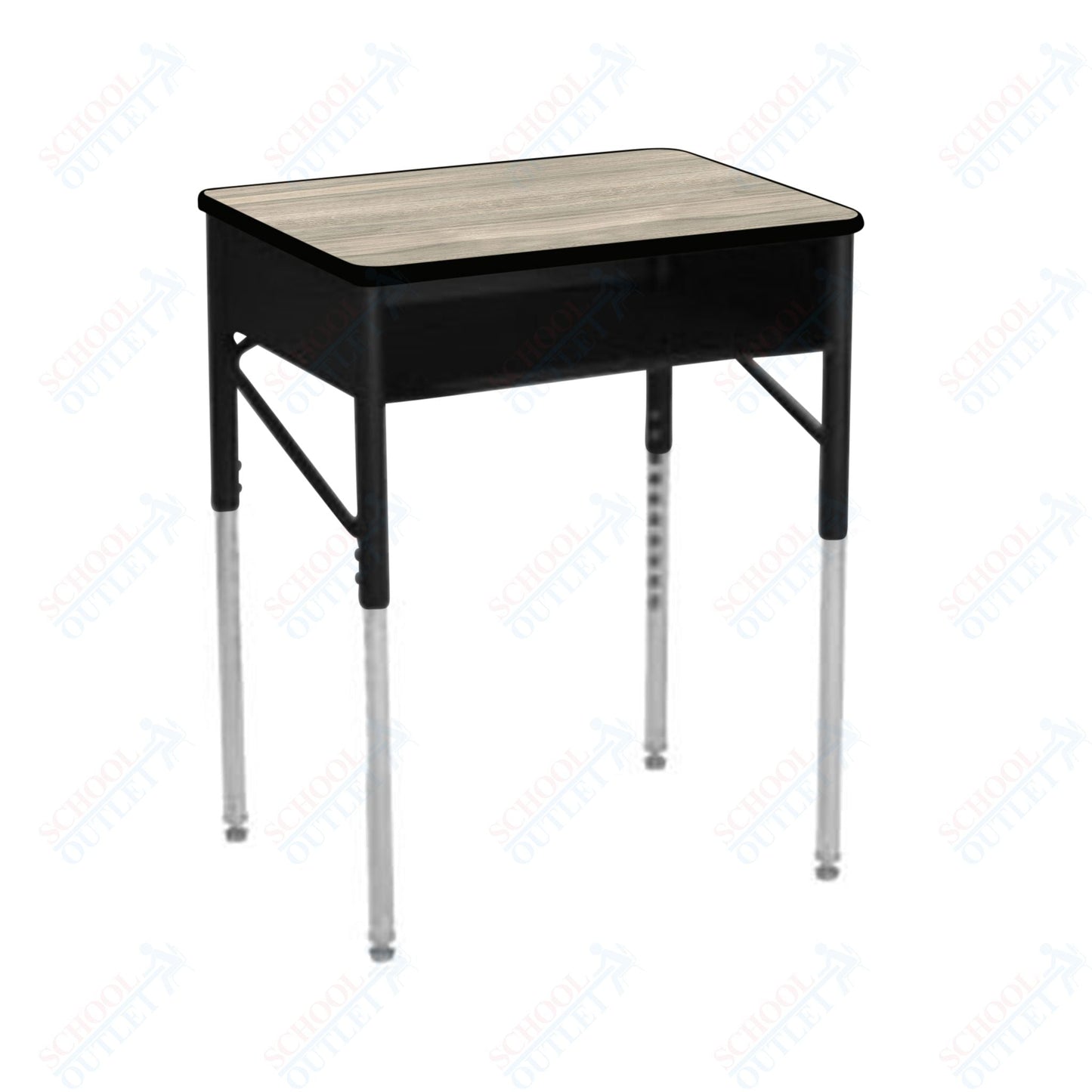 USA Capitol Aptitude Open Front Classroom Desk, Adjustable Height 22" - 33", Laminate Top w/ Sprayed Edge (470SE) - SchoolOutlet