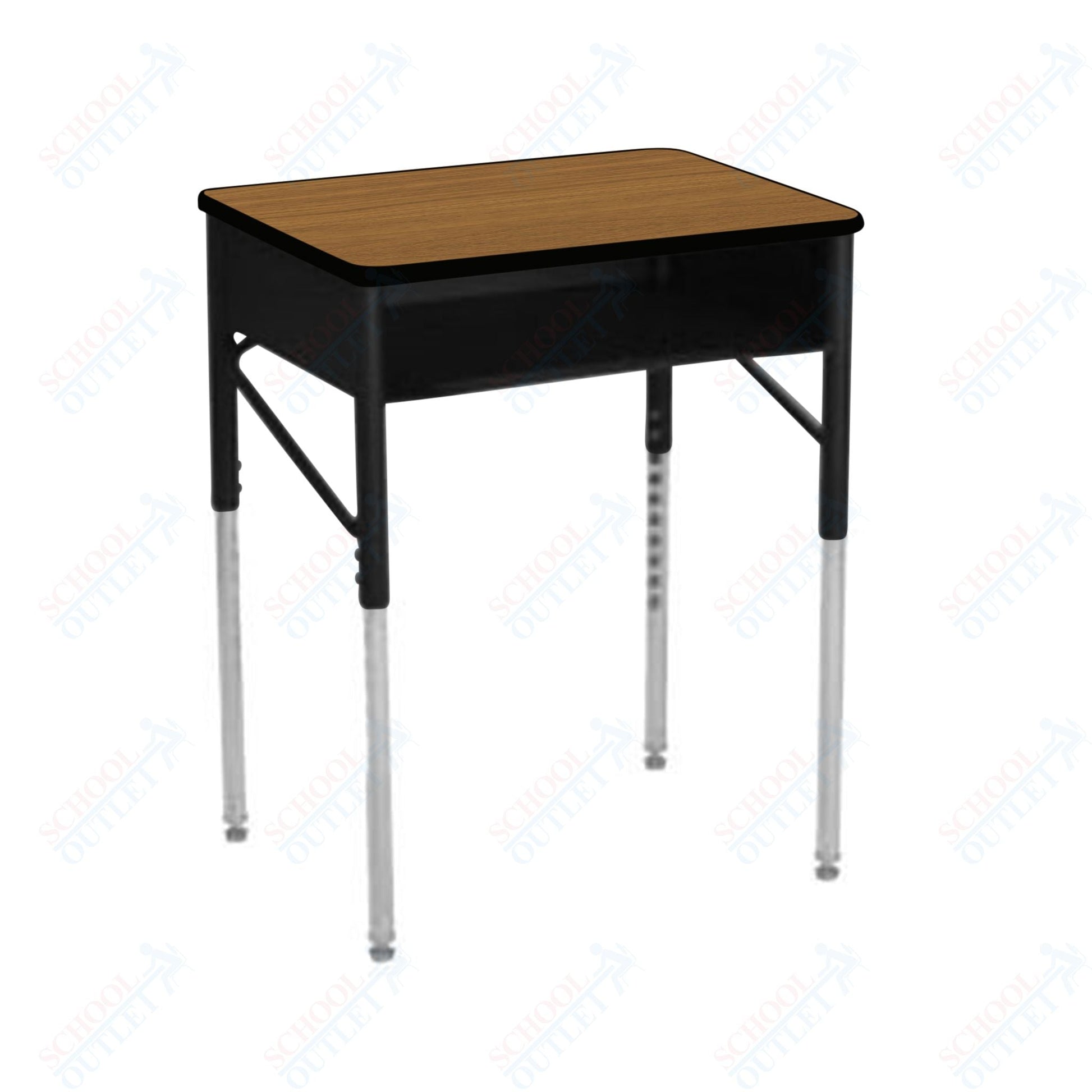 USA Capitol Aptitude Open Front Classroom Desk, Adjustable Height 22" - 33", Laminate Top w/ Sprayed Edge (470SE) - SchoolOutlet