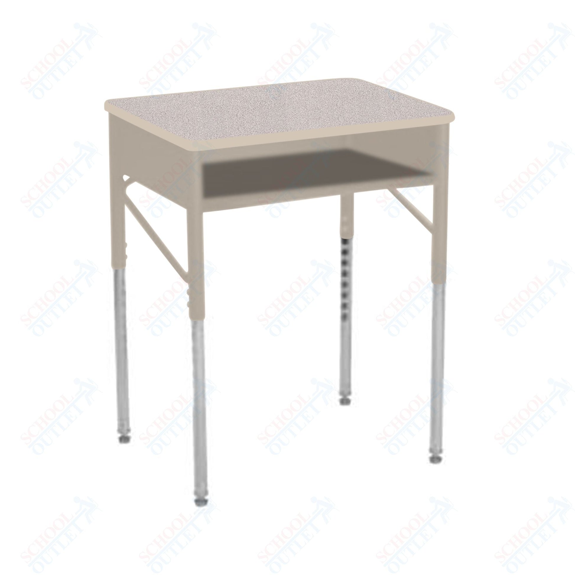 USA Capitol Aptitude Open Front Classroom Desk, Adjustable Height 22" - 33", Laminate Top w/ Sprayed Edge (470SE) - SchoolOutlet