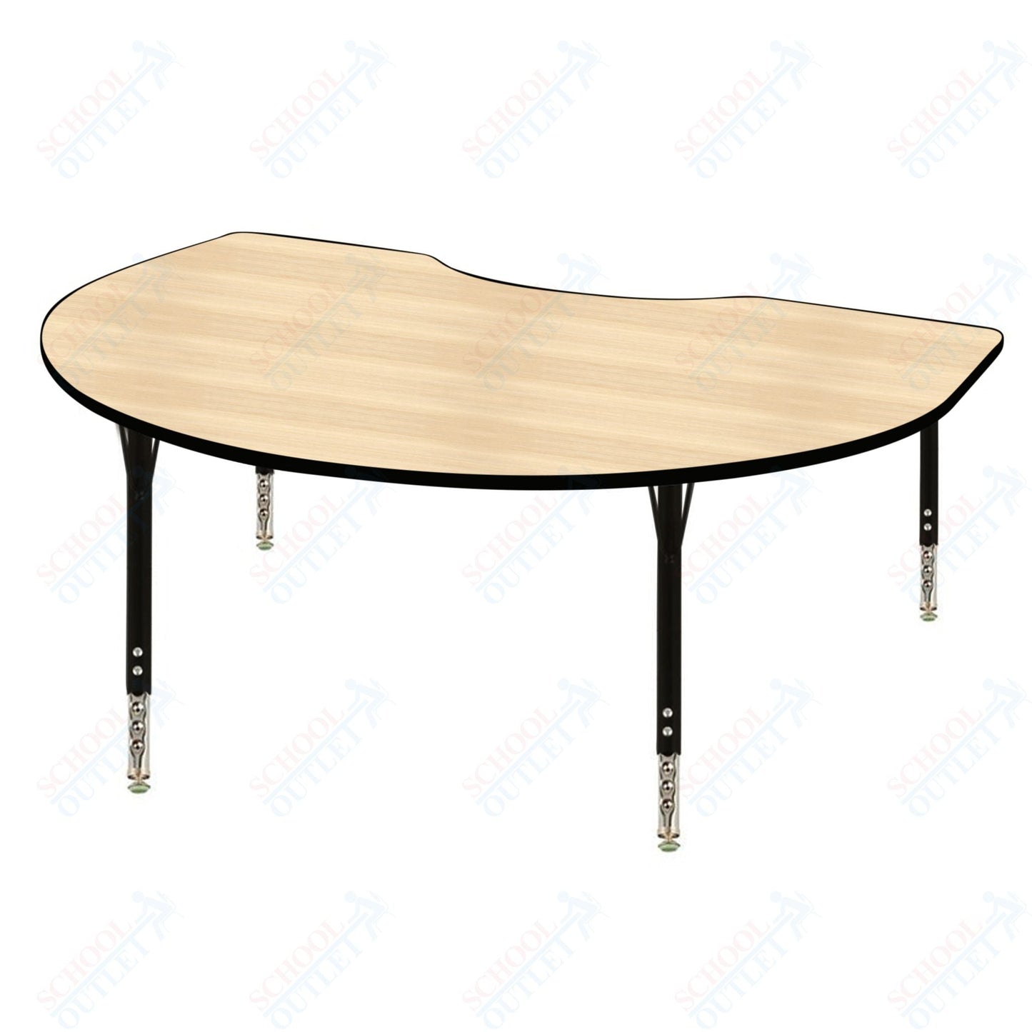 USA Capitol 48" x 72" Kidney Activity Table Adjustable Height 23" - 31" (4872KSE) - SchoolOutlet