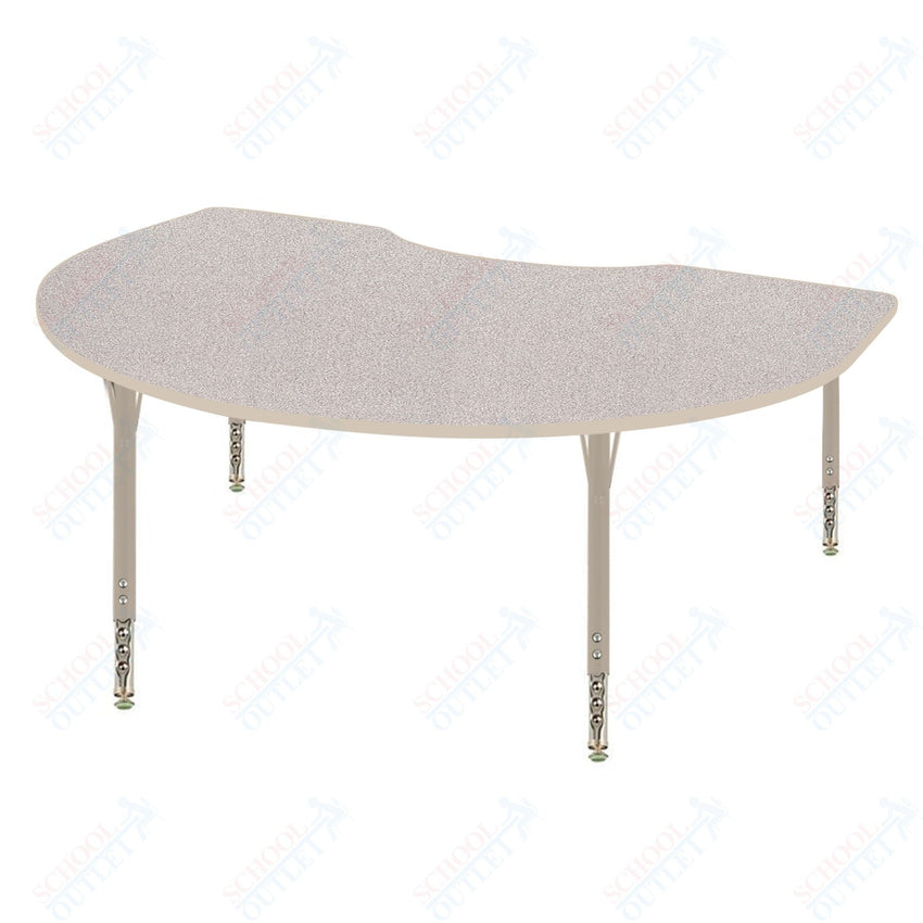 USA Capitol 48" x 72" Kidney Activity Table Adjustable Height 23" - 31" (4872KSE) - SchoolOutlet