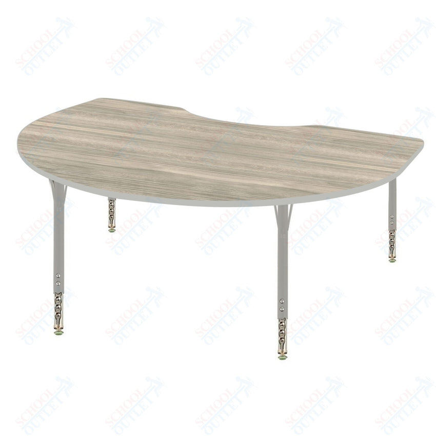 USA Capitol 48" x 72" Kidney Activity Table Adjustable Height 23" - 31" (4872KSE) - SchoolOutlet