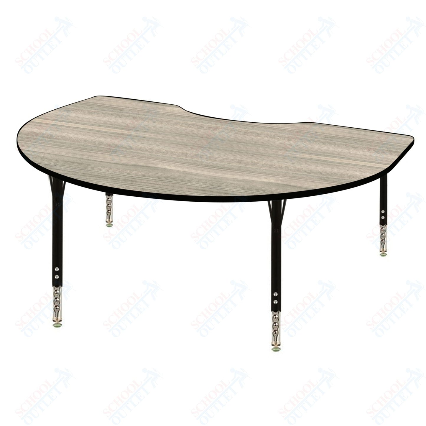 USA Capitol 48" x 72" Kidney Activity Table Adjustable Height 23" - 31" (4872KSE) - SchoolOutlet