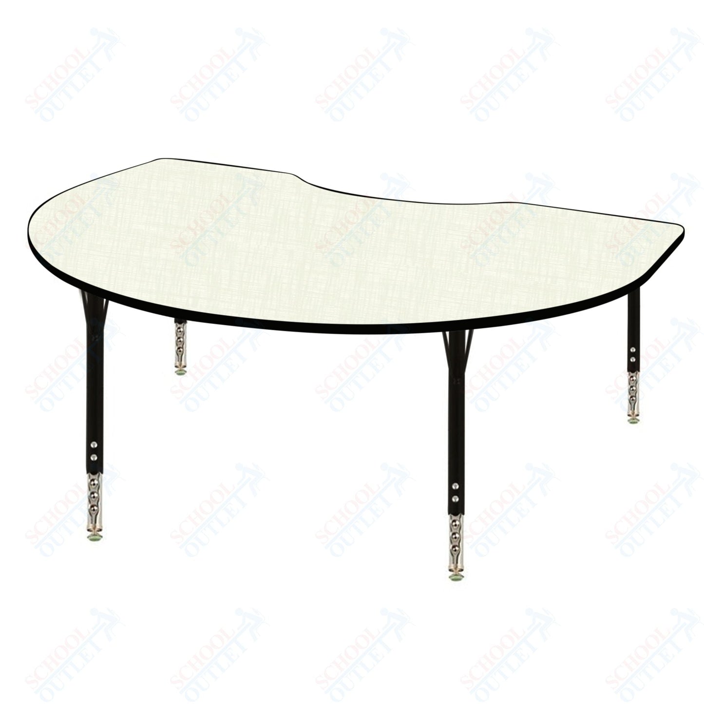 USA Capitol 48" x 72" Kidney Activity Table Adjustable Height 23" - 31" (4872KSE) - SchoolOutlet