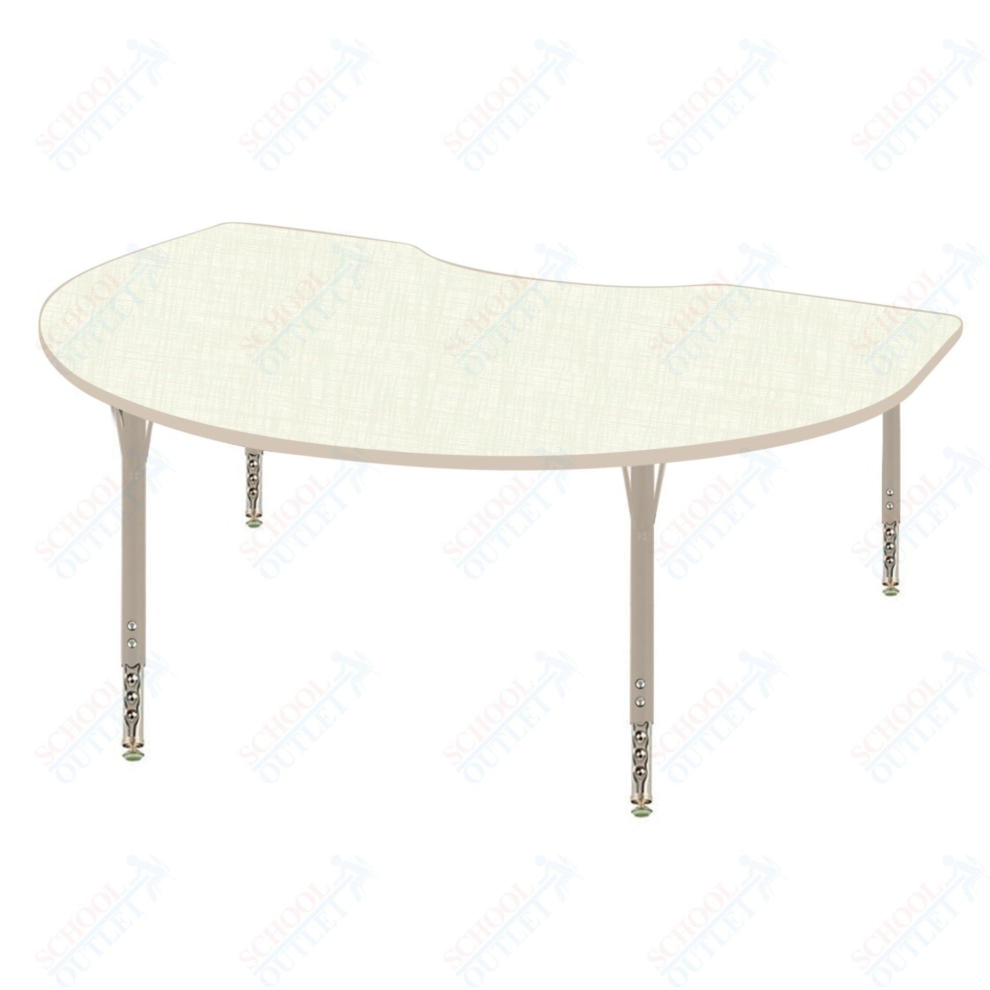 USA Capitol 48" x 72" Kidney Activity Table Adjustable Height 23" - 31" (4872KSE) - SchoolOutlet