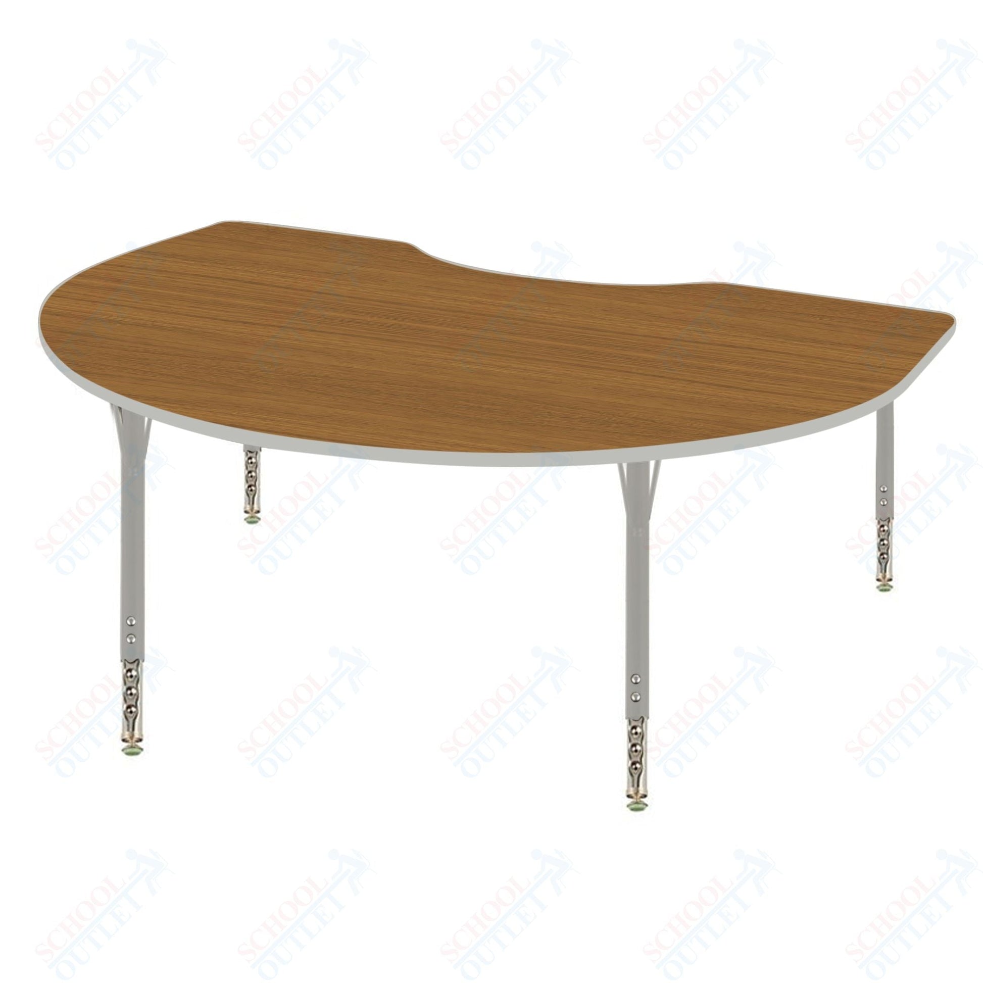 USA Capitol 48" x 72" Kidney Activity Table Adjustable Height 23" - 31" (4872KSE) - SchoolOutlet