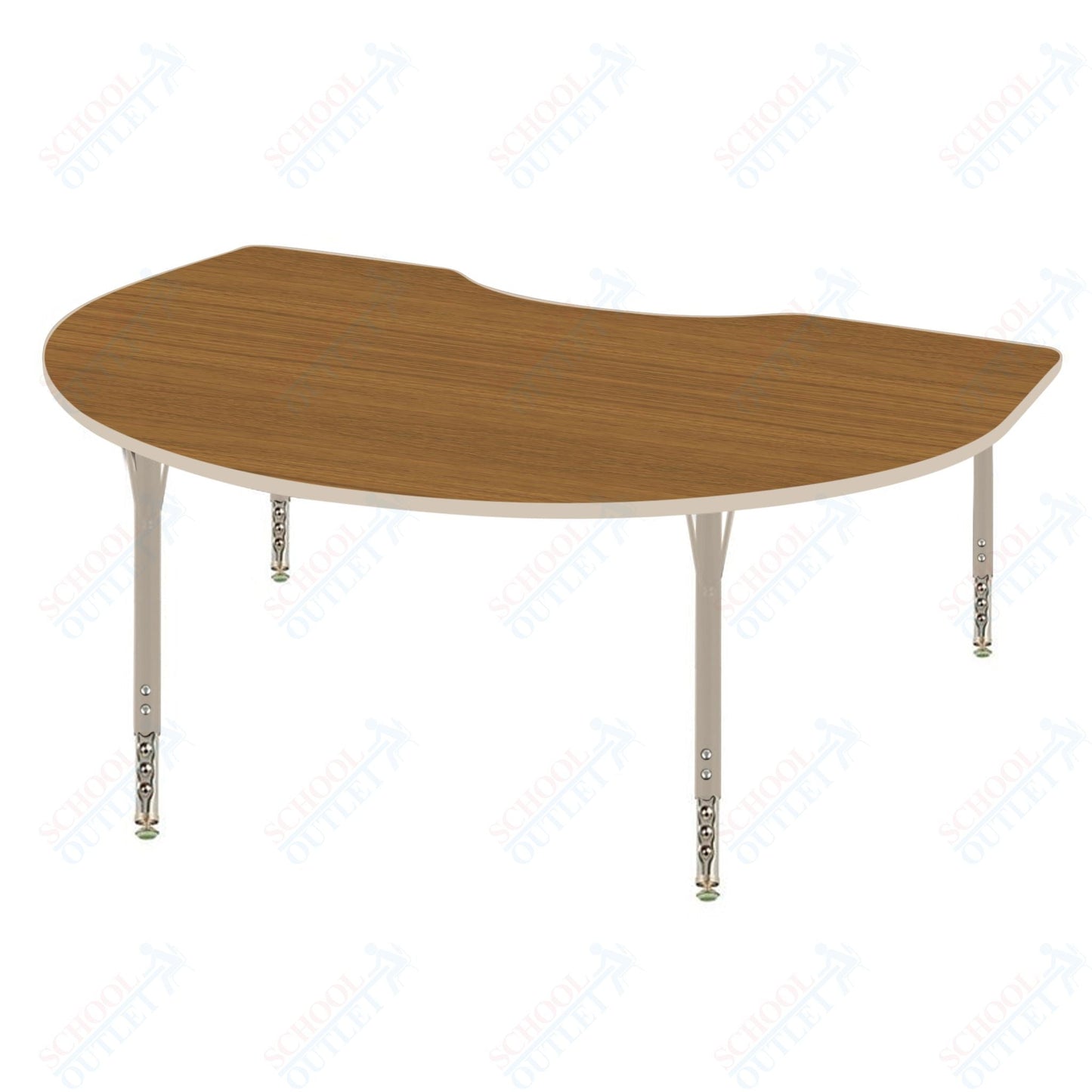 USA Capitol 48" x 72" Kidney Activity Table Adjustable Height 23" - 31" (4872KSE) - SchoolOutlet