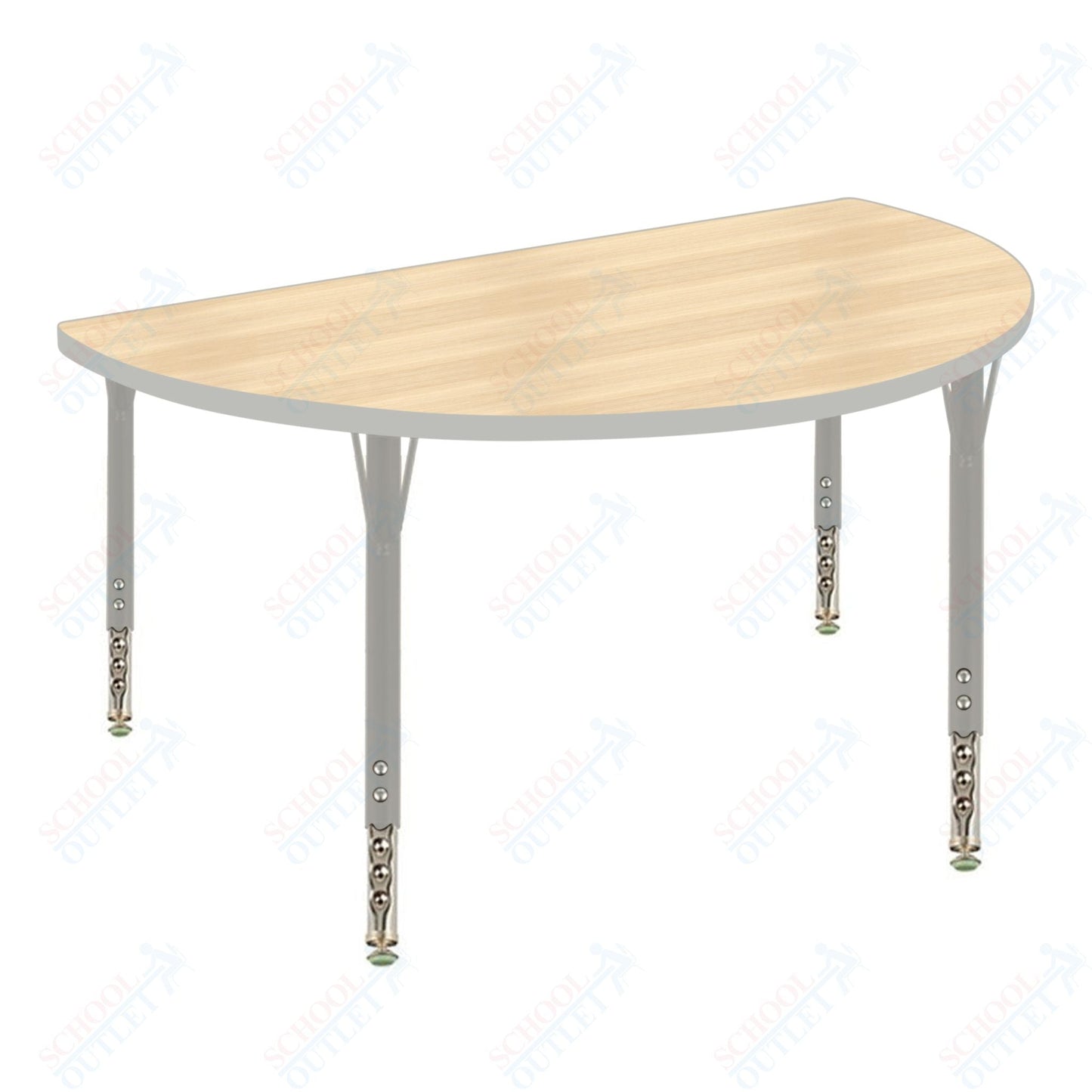 USA Capitol 48" Half Round Activity Table Adjustable Height 23" - 31" (48HRSE) - SchoolOutlet