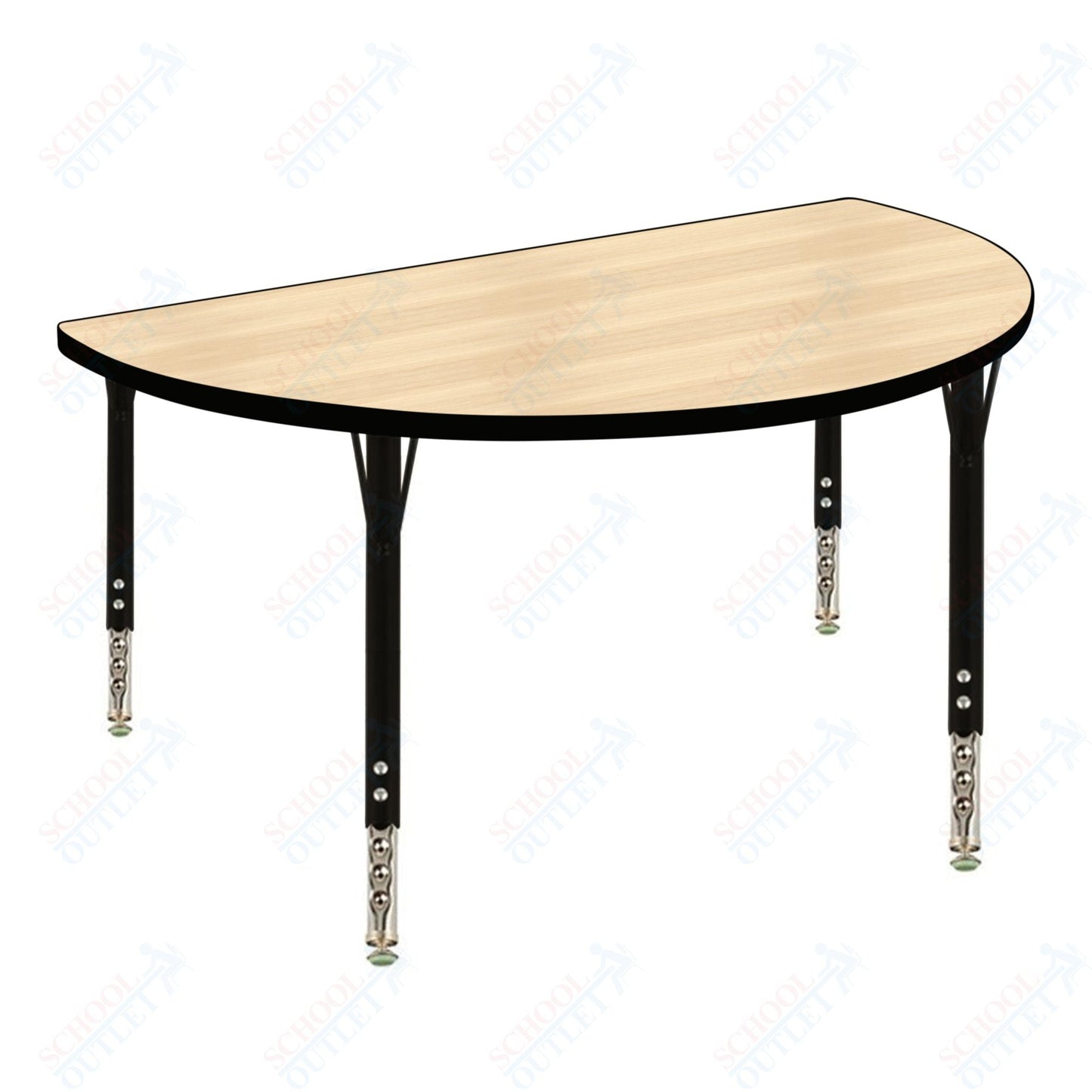 USA Capitol 48" Half Round Activity Table Adjustable Height 23" - 31" (48HRSE) - SchoolOutlet