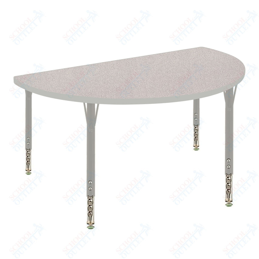 USA Capitol 48" Half Round Activity Table Adjustable Height 23" - 31" (48HRSE) - SchoolOutlet