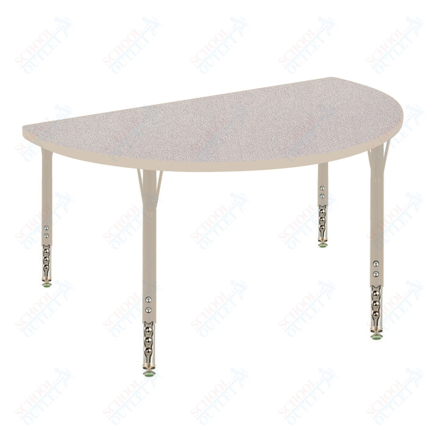 USA Capitol 48" Half Round Activity Table Adjustable Height 23" - 31" (48HRSE) - SchoolOutlet