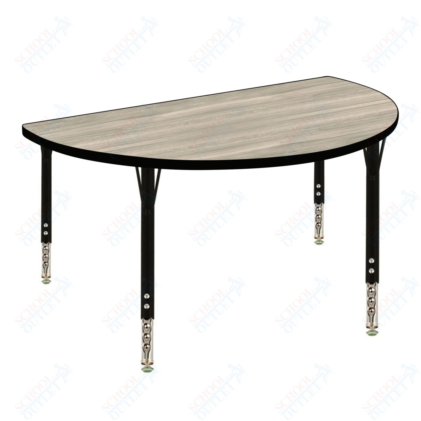 USA Capitol 48" Half Round Activity Table Adjustable Height 23" - 31" (48HRSE) - SchoolOutlet