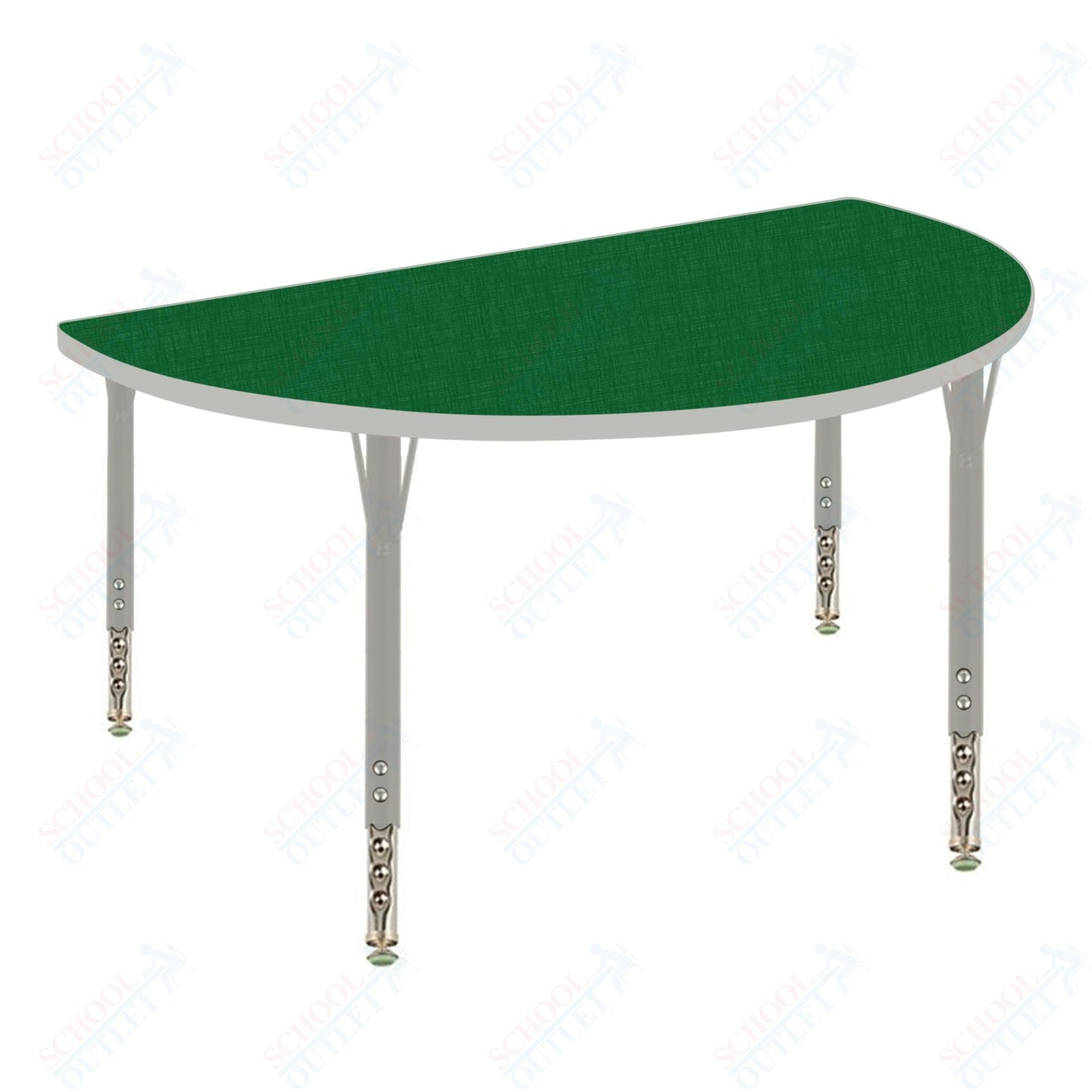 USA Capitol 48" Half Round Activity Table Adjustable Height 23" - 31" (48HRSE) - SchoolOutlet