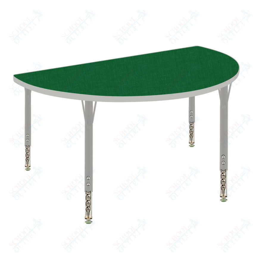 USA Capitol 48" Half Round Activity Table Adjustable Height 23" - 31" (48HRSE) - SchoolOutlet