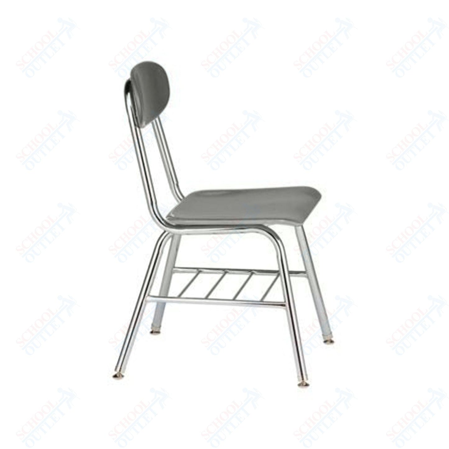 USA Capitol Legacy H - Frame 17.5" Hard Plastic Chair with Book Rack (527) - SchoolOutlet