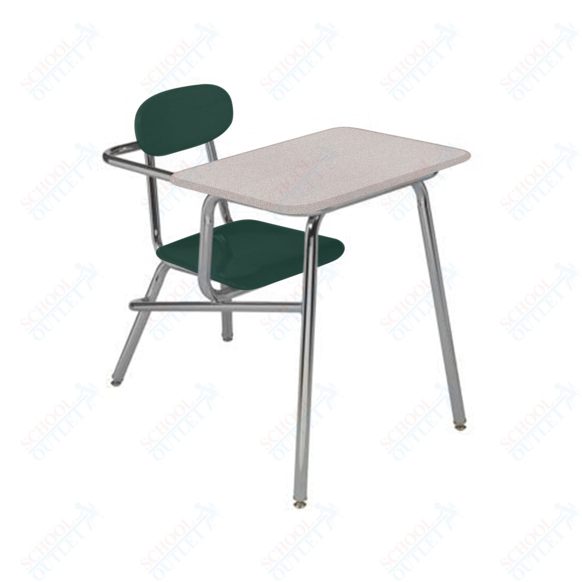 USA Capitol Legacy Combination Chair Desk with Arm Rest, 17.5" Height, Hard Plastic Top (907A) - SchoolOutlet