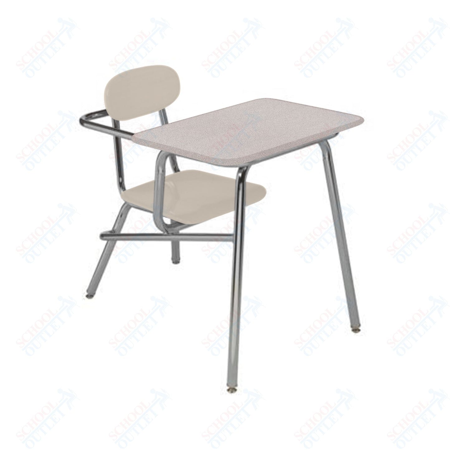 USA Capitol Legacy Combination Chair Desk with Arm Rest, 17.5" Height, Hard Plastic Top (907A) - SchoolOutlet