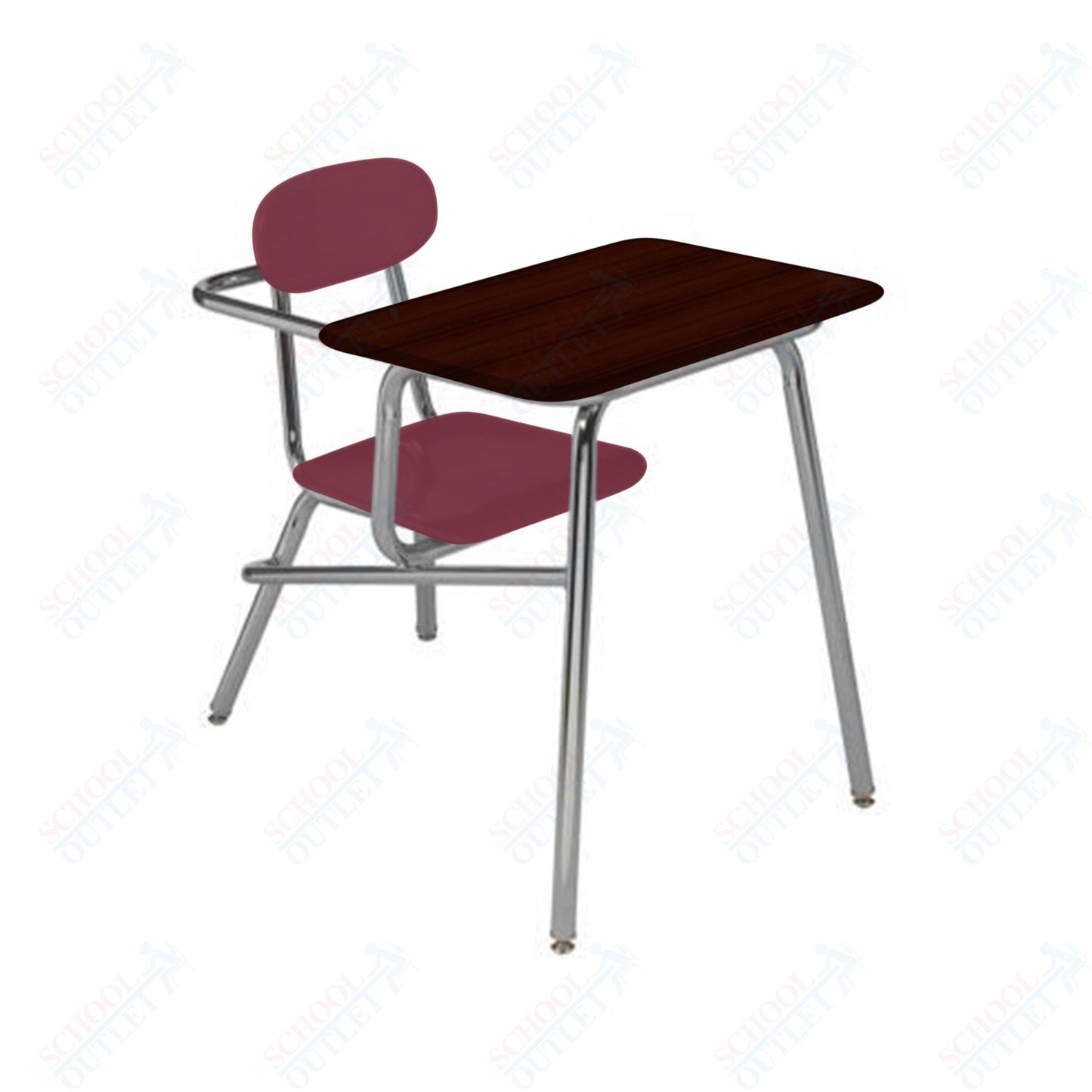 USA Capitol Legacy Combination Chair Desk with Arm Rest, 17.5" Height, Hard Plastic Top (907A) - SchoolOutlet