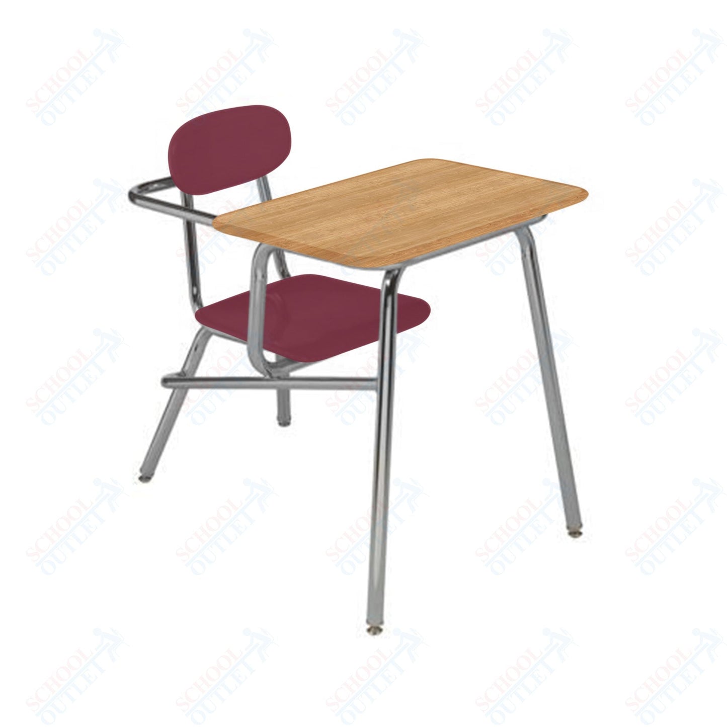 USA Capitol Legacy Combination Chair Desk with Arm Rest, 17.5" Height, Hard Plastic Top (907A) - SchoolOutlet