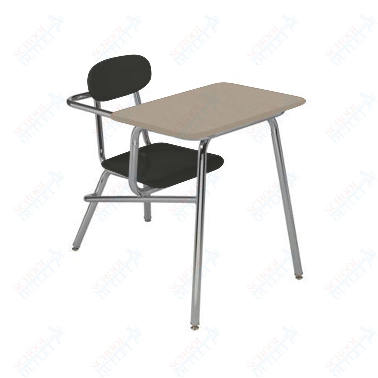 USA Capitol Legacy Combination Chair Desk with Arm Rest, 17.5" Height, Hard Plastic Top (907A) - SchoolOutlet