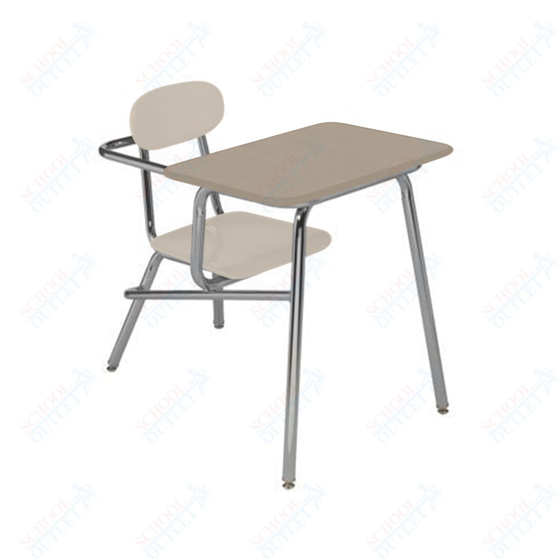 USA Capitol Legacy Combination Chair Desk with Arm Rest, 17.5" Height, Hard Plastic Top (907A) - SchoolOutlet