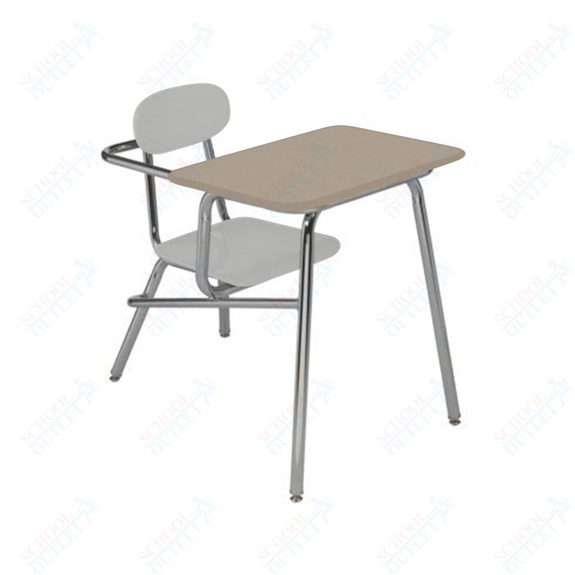 USA Capitol Legacy Combination Chair Desk with Arm Rest, 17.5" Height, Hard Plastic Top (907A) - SchoolOutlet