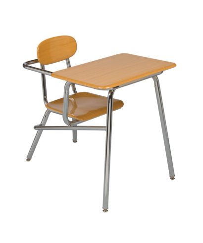 USA Capitol Legacy Combination Chair Desk with Arm Rest, 17.5" Height, Hard Plastic Top (907A) - SchoolOutlet