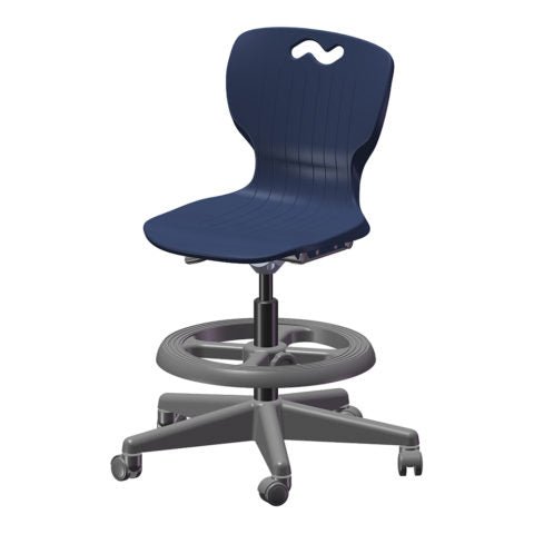 USA Capitol Ntersect Lab Chair, 20" - 27" Adjustable Height with Foot Ring and Gas Lift (NTASKSTOOL) - SchoolOutlet