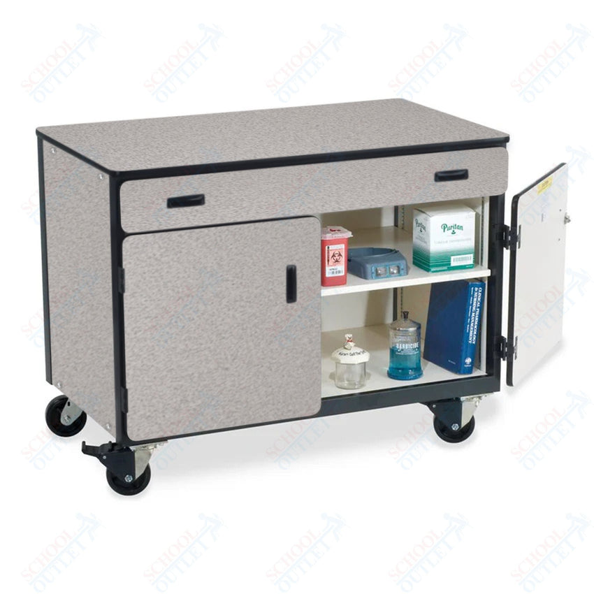 Virco 2321MMB - Mobile Storage Cabinet With One Paper Drawer, One Adjustable Steel Shelf, Two Hinged Doors, Magnetic Marker Back - 48"W x 28"D x 36"H (Virco 2321MMB) - SchoolOutlet