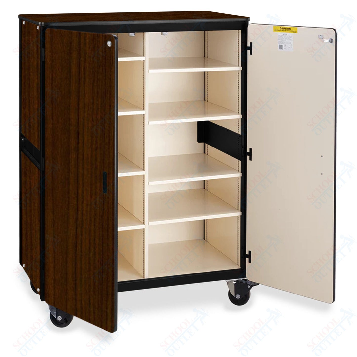 Virco 2502 - Mobile Storage Cabinet With Eight Shelves - 48"W x 28"D x 66"H (Virco 2502) - SchoolOutlet