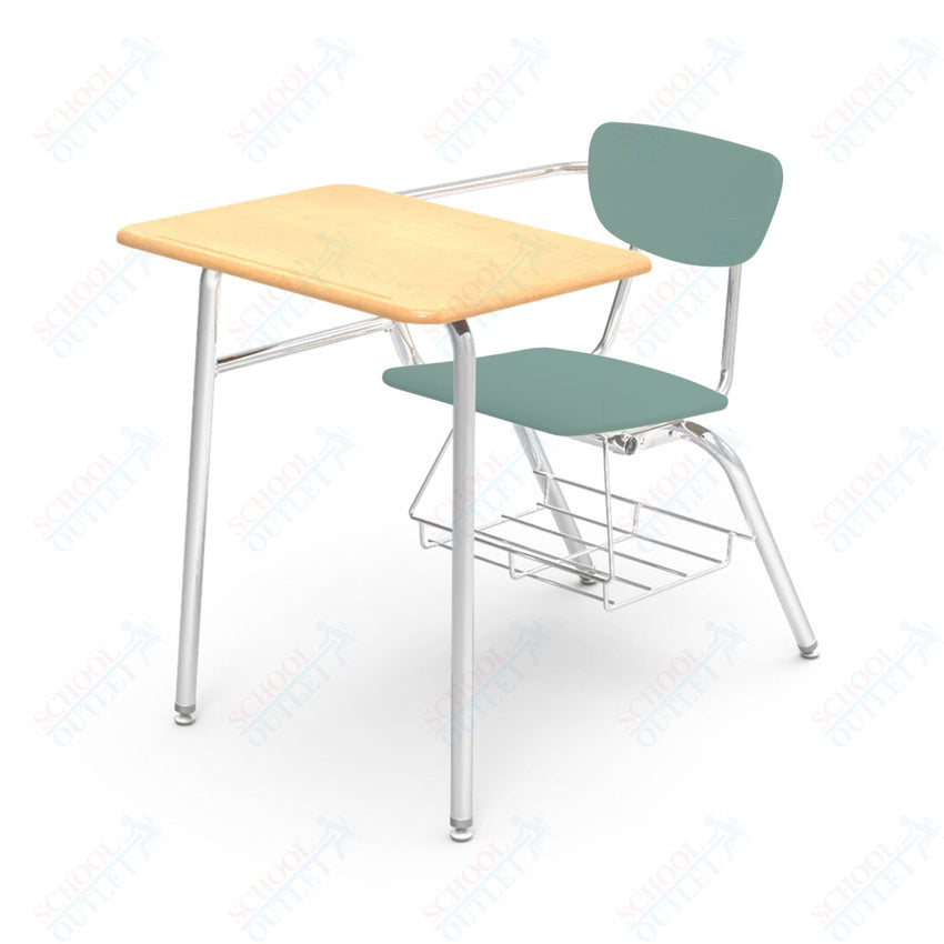 Virco 3400BRL Student Combo Desk with 18" Hard Plastic Seat, 18" x 24" Laminate Top, bookrack for School and Classrooms - SchoolOutlet